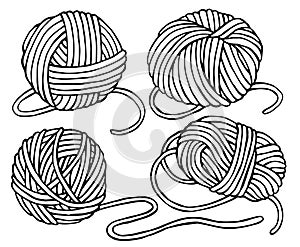 Vector illustration on the theme of knitting and crocheting